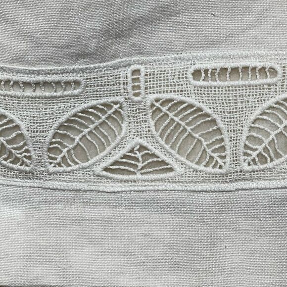 Moulinette Soeurs by Anthropologie Ivory embroidered Leaf linen skirt size 8 - Picture 5 of 5